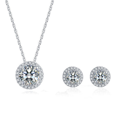 S925 Sterling Silver Moissanite Jewelry Set by edenista