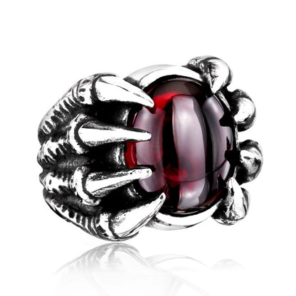 Men's Vintage Personality Titanium Steel Inlaid Zircon Ring by edenista