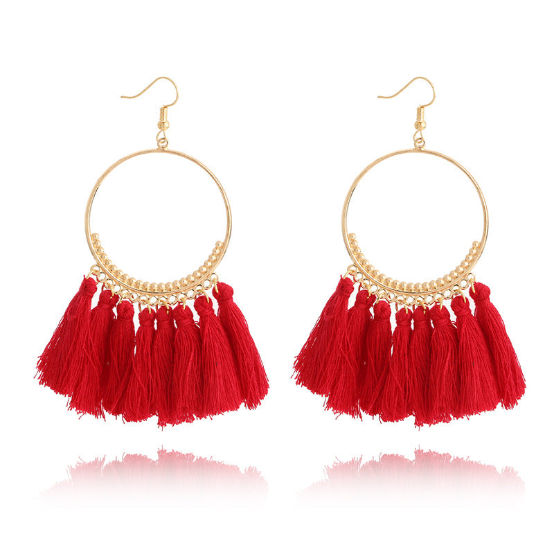 Big Round Drop Dangle Earrings by edenista