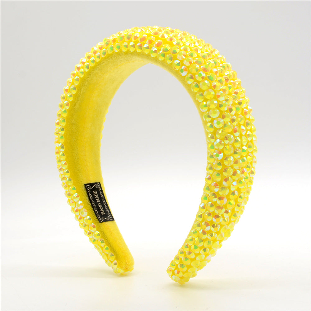 Baroque Hairband Wide Edge Diamond Hairband by edenista