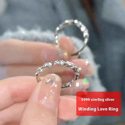 Fashion Jewelry S999 Sterling Silver Winding Love Ring by edenista