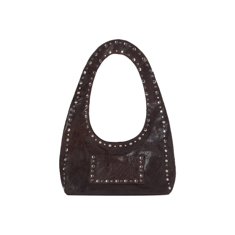 Retro Rivet Shoulder Underarm Bag by edenista