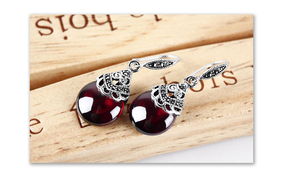 Vintage Round Garnet Earrings by edenista