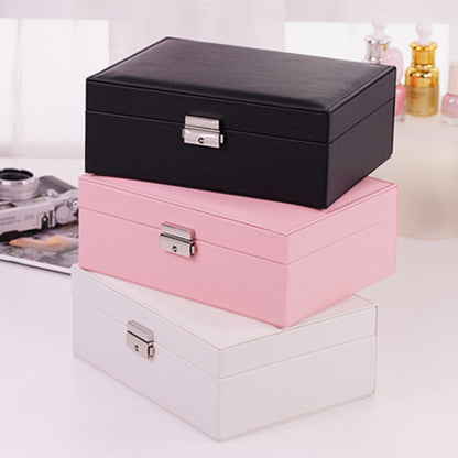 edenista jewelry storage box set: black, pink, and white stackable boxes with silver clasps