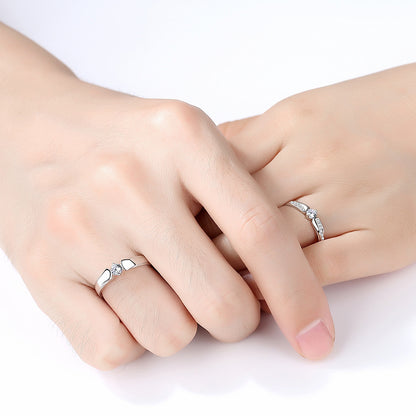 925 Silver Adjustable Couple Rings – His & Hers Set