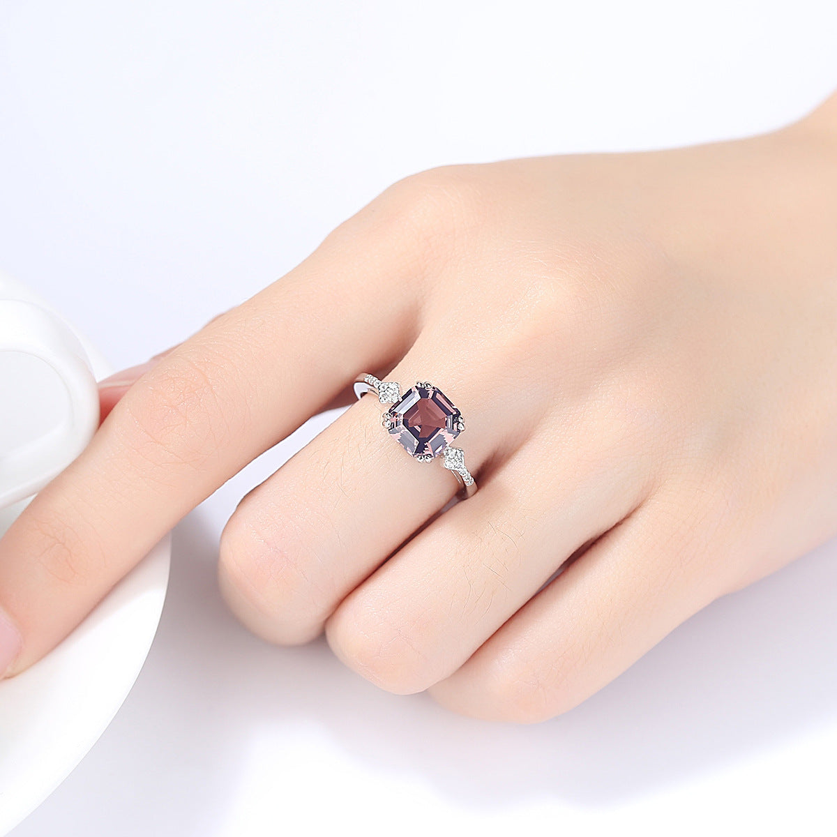925 sterling silver ring set with light brown morganite by edenista