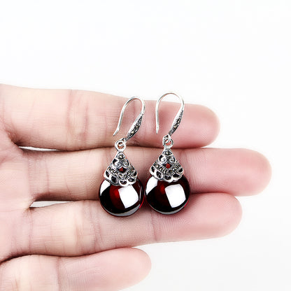 Vintage Round Garnet Earrings by edenista
