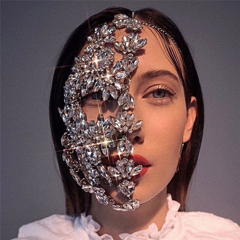 Exaggerated Fashion Rhinestone Mask For Halloween by edenista