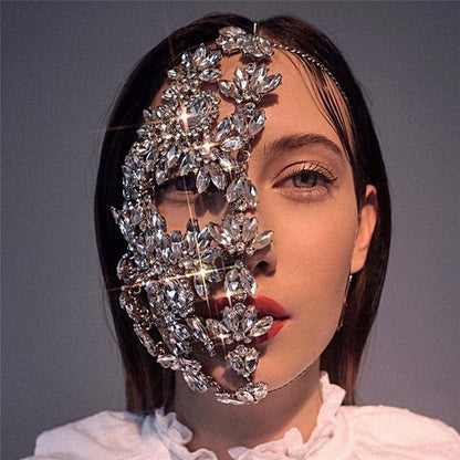 Exaggerated Fashion Rhinestone Mask For Halloween by edenista