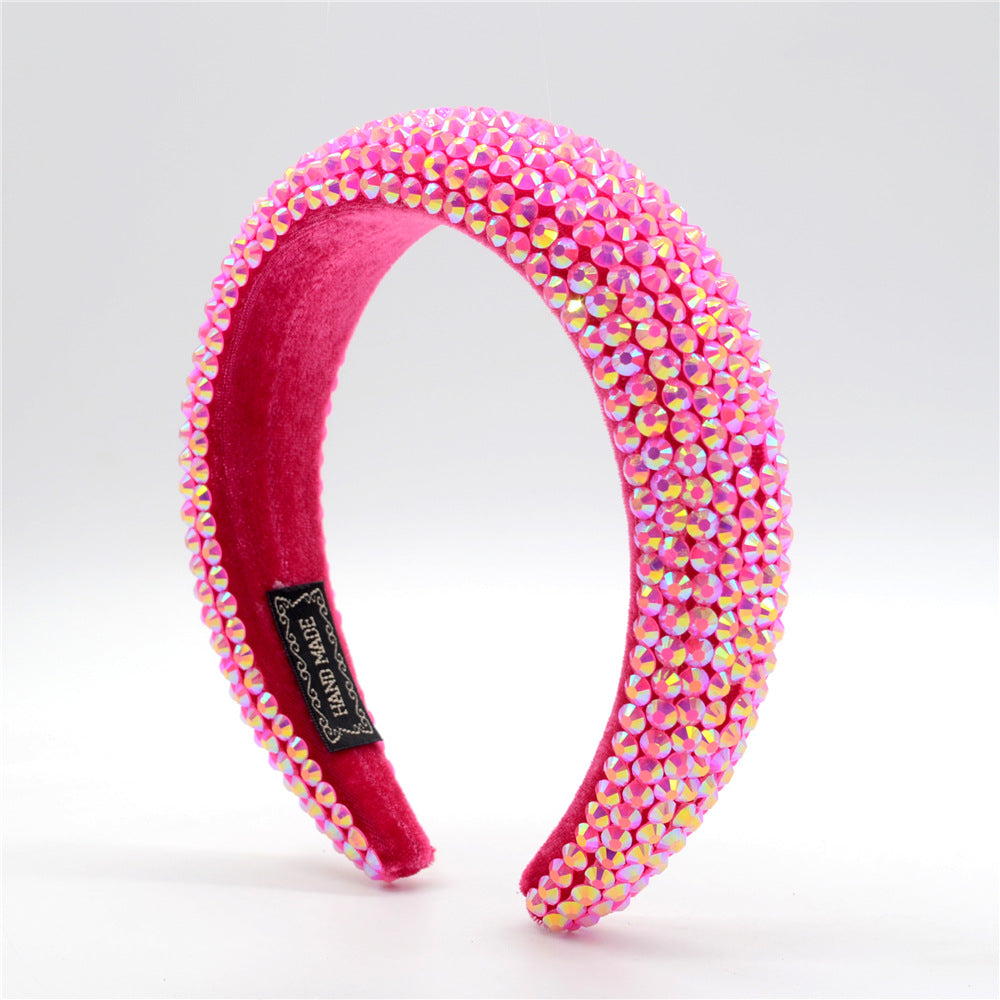Baroque Hairband Wide Edge Diamond Hairband by edenista