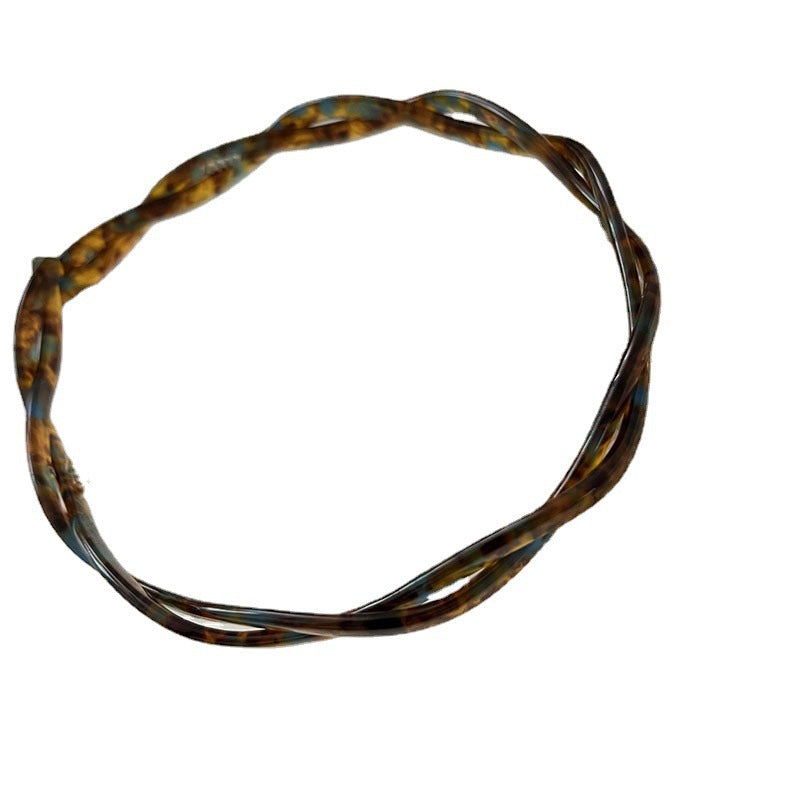 Acetic Acid Cross Minimalist Hairband, tortoiseshell twisted design, cj brand