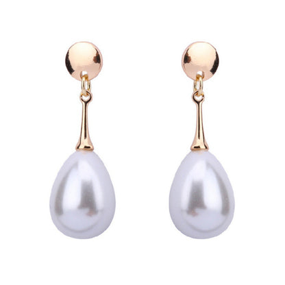 Waterdrop pearl simple personality earrings by edenista