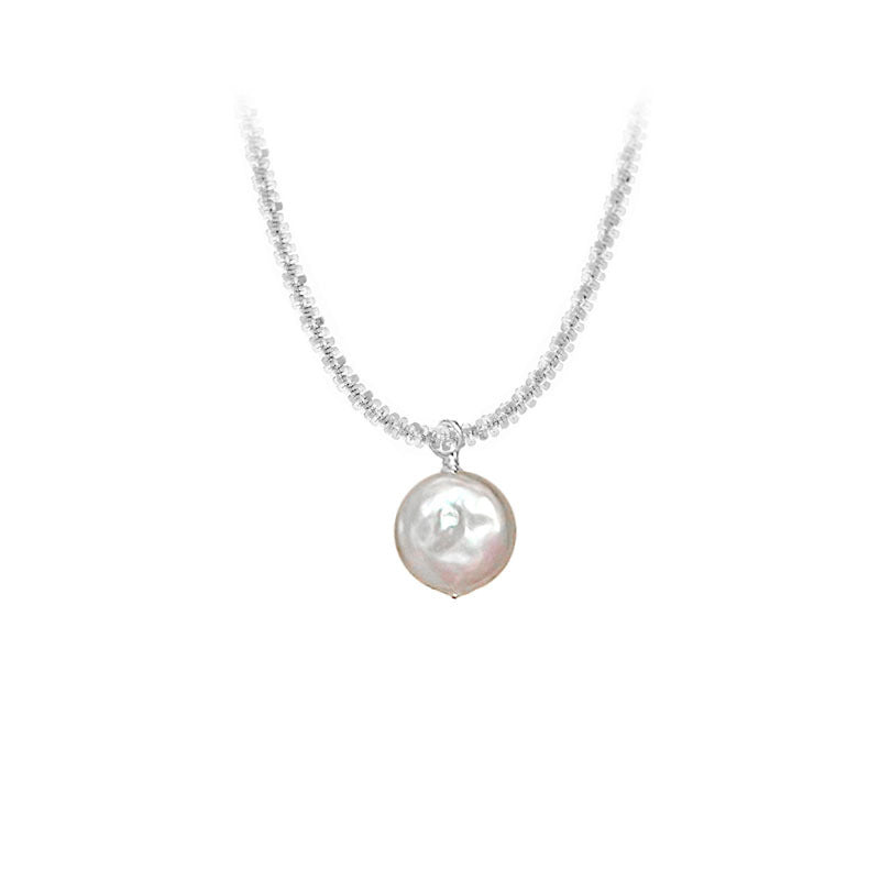 S925 Sterling Silver Baroque Pearl Necklace by edenista