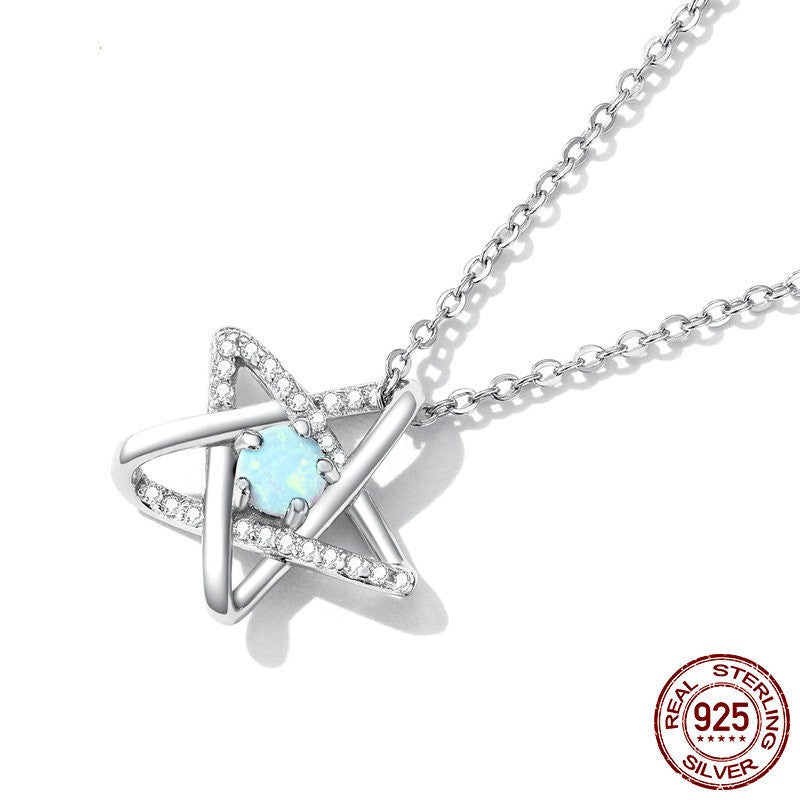 Openwork Pentagram Niche Collarbone Chain Jewellery by edenista