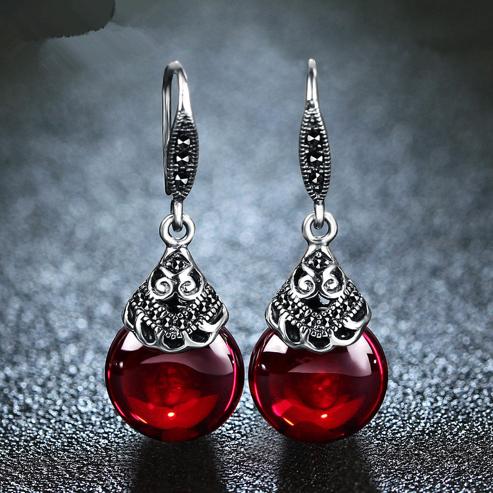 Vintage Round Garnet Earrings by edenista