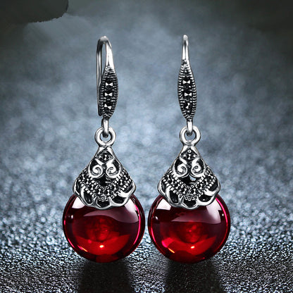 Vintage Round Garnet Earrings by edenista
