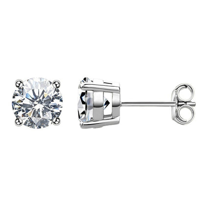 Stud Earrings 925 Sterling Silver 18 Gold Moissanite Stud Earrings by edenista