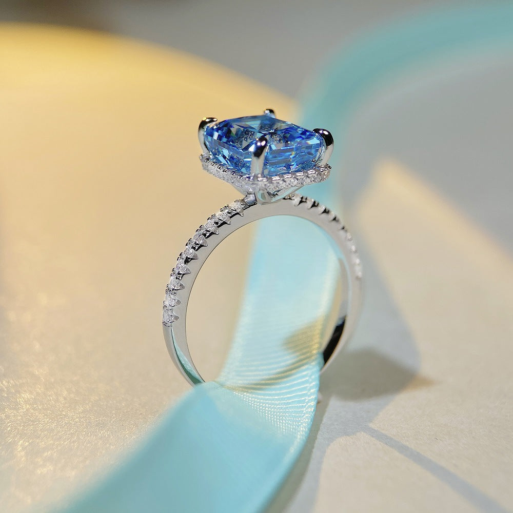 S925 Sterling Silver Ring Female High Carbon Diamond by edenista