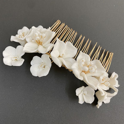 Bridal Headwear Accessories White Ceramic by edenista