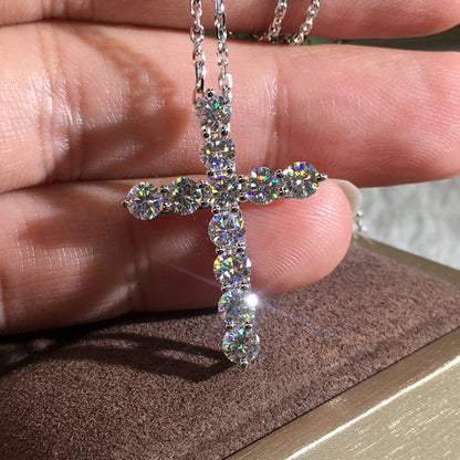 Fashion Jewelry Cross Necklace Zircon Finely Inlaid Pendant by edenista