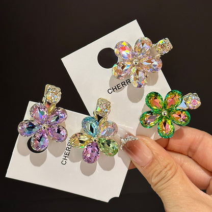 Fantasy Crystal Flowers Exquisite Side Barrettes by edenista