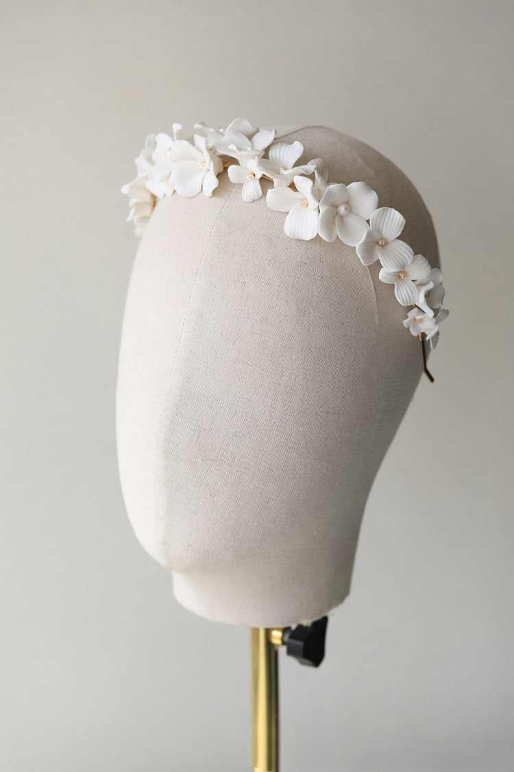 Bridal Simple Ceramic Flower Headband by edenista