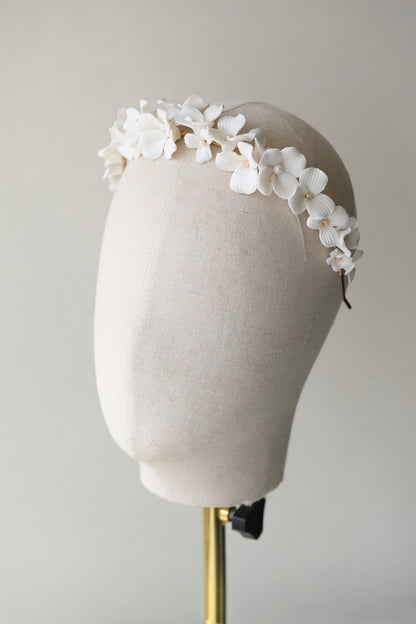 Bridal Simple Ceramic Flower Headband by edenista