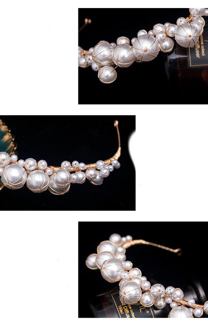 Simple Pearl Hairband Bridal Veil Formal Dress Accessories by edenista