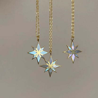 18K Gold Six Pointed Star Clavicle Chain by edenista