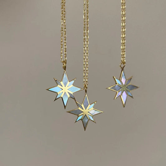 18K Gold Six Pointed Star Clavicle Chain by edenista
