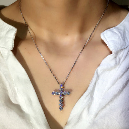 Fashion Jewelry Cross Necklace Zircon Finely Inlaid Pendant by edenista