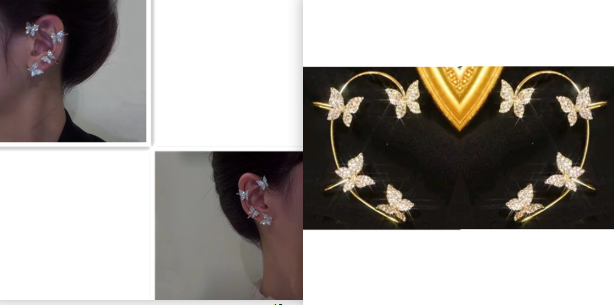 Fashion Earring Butterfly Ear Clip And Ear Hook Jewelry by edenista