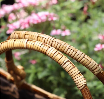 Female Minority Bamboo Woven Bag Travel Handbag by edenista