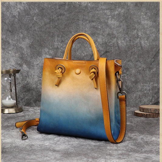 Rubbing color leather hand diagonal bag by edenista