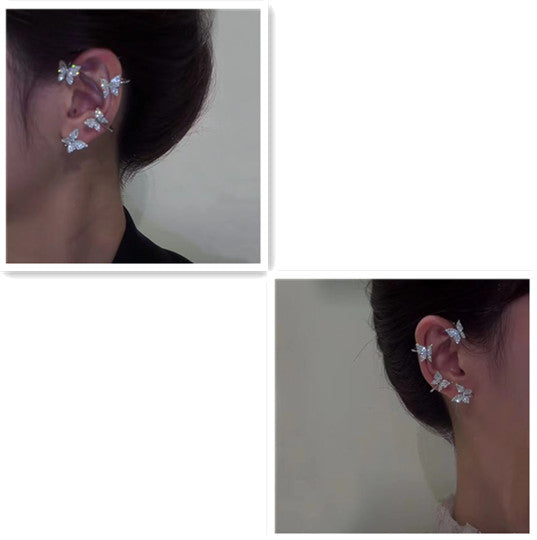 Fashion Earring Butterfly Ear Clip And Ear Hook Jewelry by edenista
