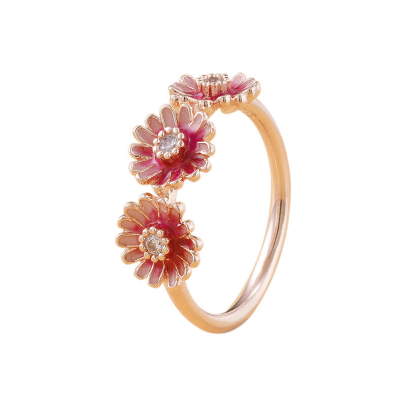 Three pink daisy rings by edenista
