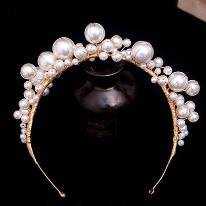 Simple Pearl Hairband Bridal Veil Formal Dress Accessories by edenista