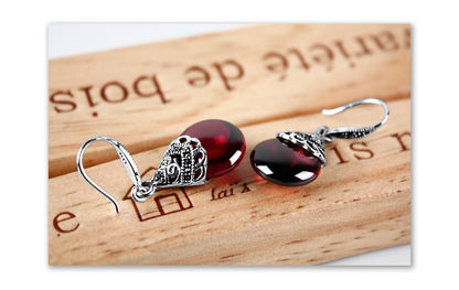 Vintage Round Garnet Earrings by edenista