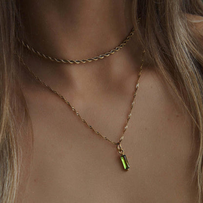 Color Twelve Birthstone Necklace Electroplating by edenista