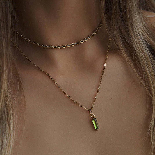 Color Twelve Birthstone Necklace Electroplating by edenista