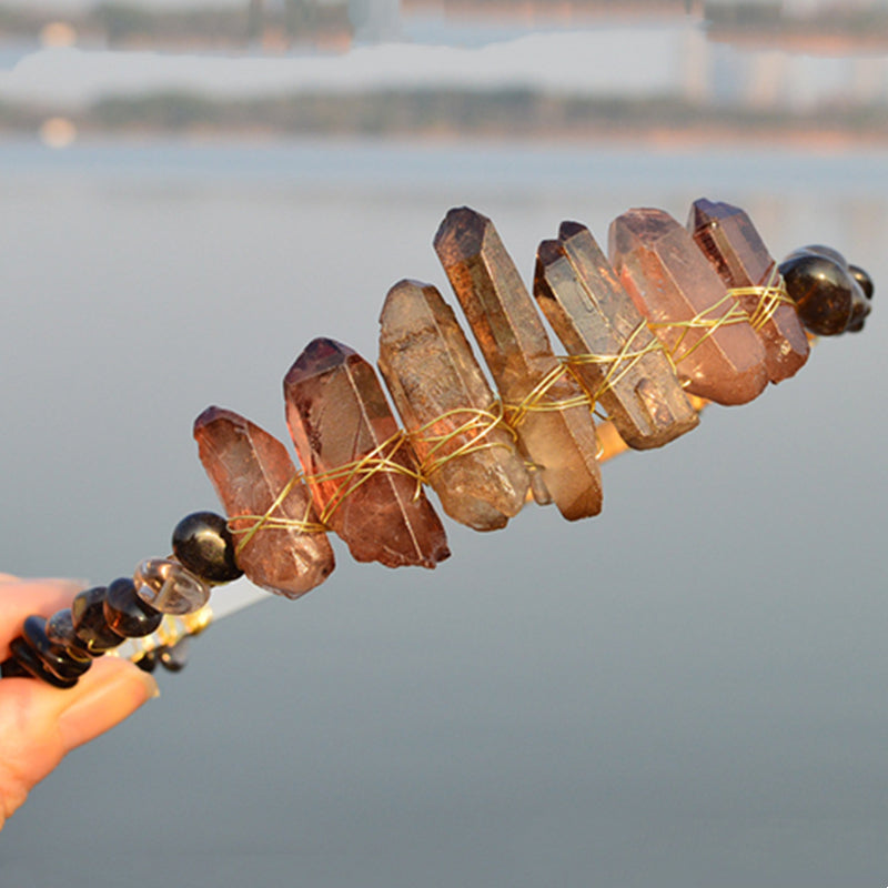 Natural Electroplated Crystal With Natural Crushed Stone Crown by edenista