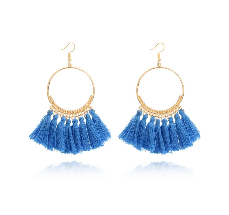 Big Round Drop Dangle Earrings by edenista