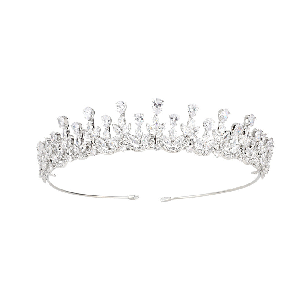 High-end Zircon Crown Light Luxury Bridal Accessories by edenista