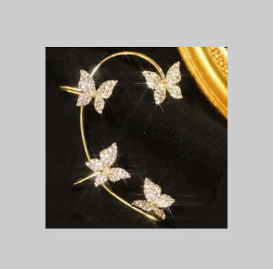 Fashion Earring Butterfly Ear Clip And Ear Hook Jewelry by edenista