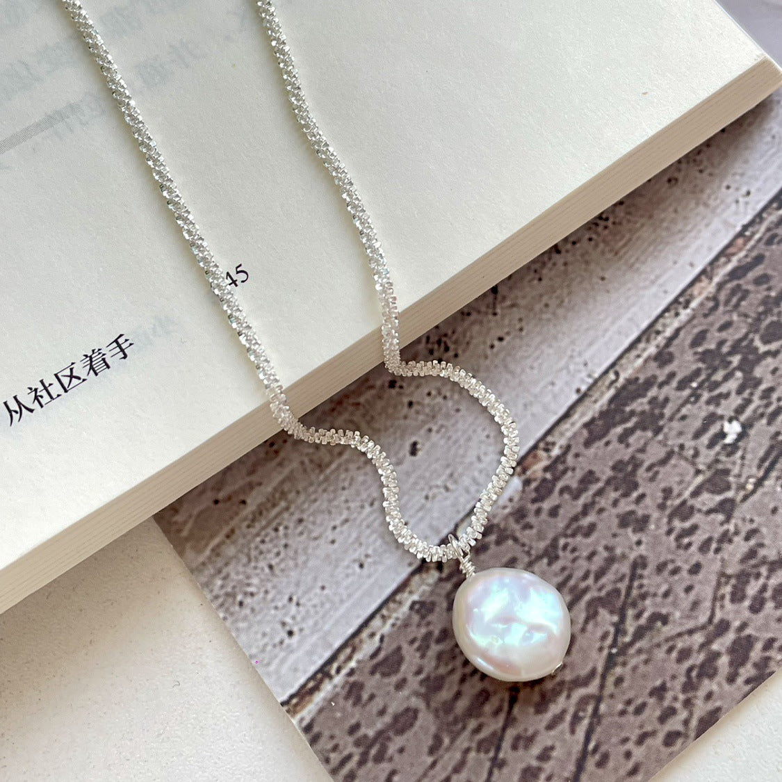 S925 Sterling Silver Baroque Pearl Necklace by edenista