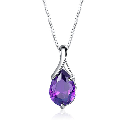 Sterling Silver S925 Pendant Vintage Amethyst Elegant Women's Jewellery by edenista