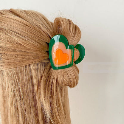 Niche Design Retro Stitching Love Acetate Gripper by edenista