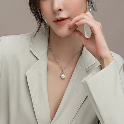 Women's Necklace S925 Silver Natural Freshwater Pearl Necklace Luxury Niche Fall Winter Sweater Chain Jewelry by edenista