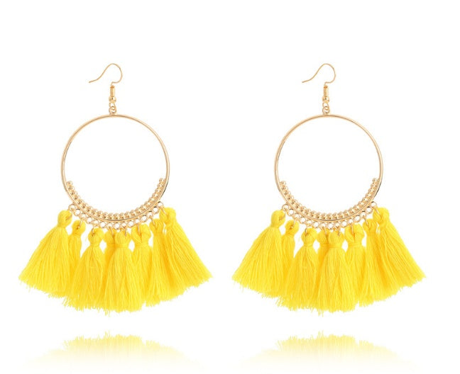 Big Round Drop Dangle Earrings by edenista
