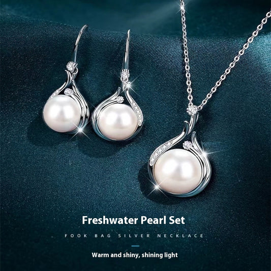 Women's Necklace S925 Silver Natural Freshwater Pearl Necklace Luxury Niche Fall Winter Sweater Chain Jewelry by edenista
